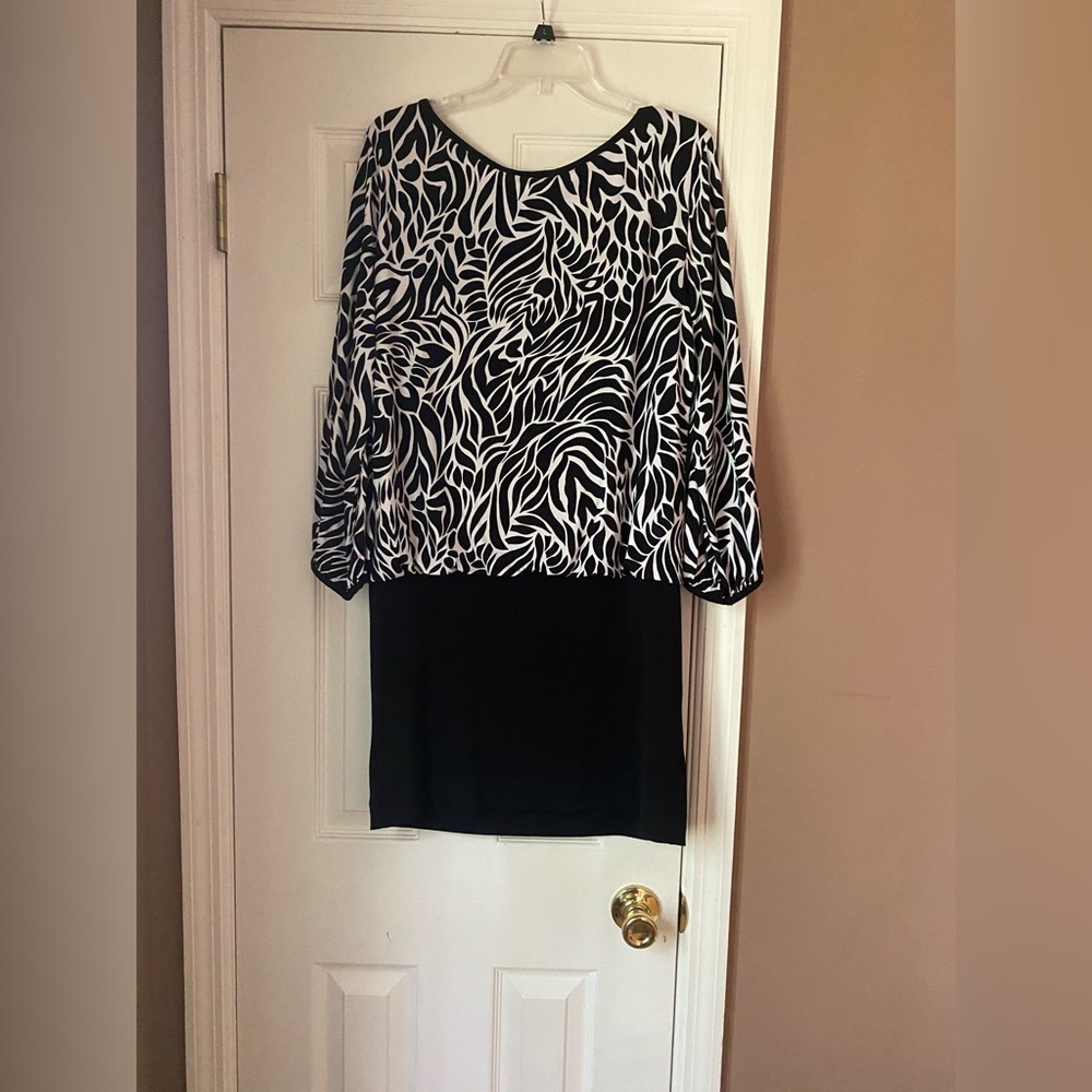 Nicole by Nicole Miller Black print mini dress